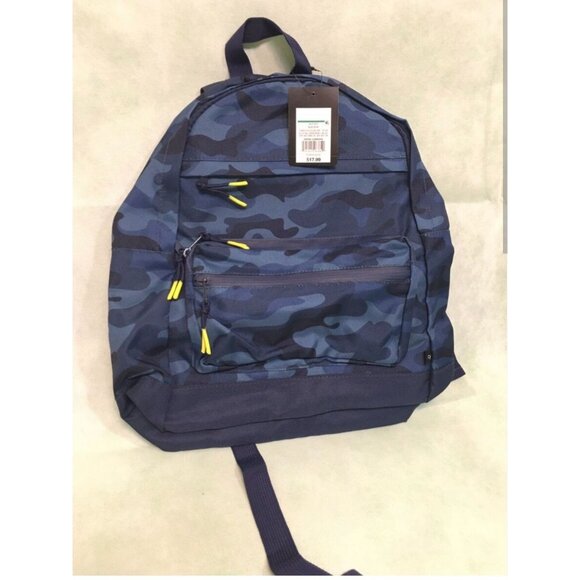 Blue Camo Backpack With Yellow Zipper Pulls & Multiple Pockets by art class - Picture 2 of 2